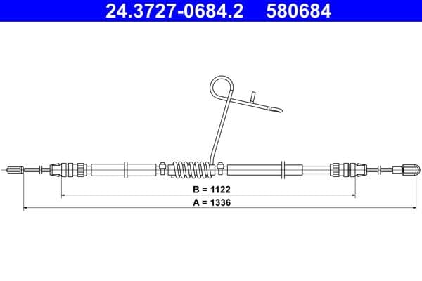 Cablu, frana de parcare ATE 24.3727-0684.2