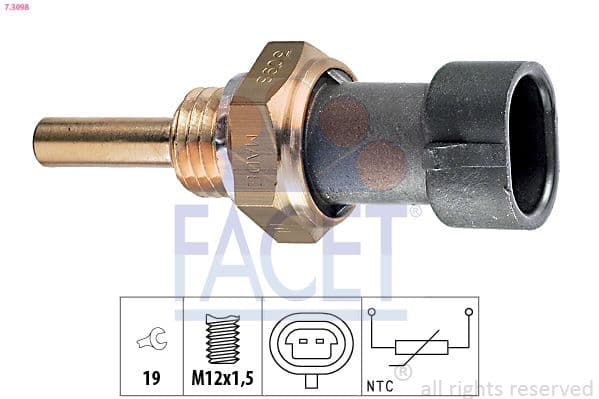 senzor,temperatura ulei FACET Made in Italy - OE Equivalent 7.3098