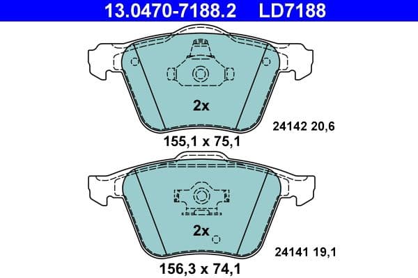 set placute frana,frana disc ATE Ceramic 13.0470-7188.2