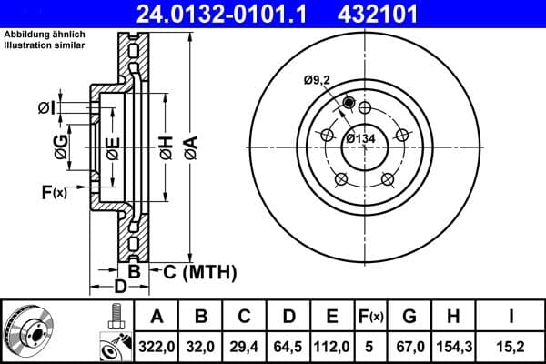 Disc frana ATE 24.0132-0101.1