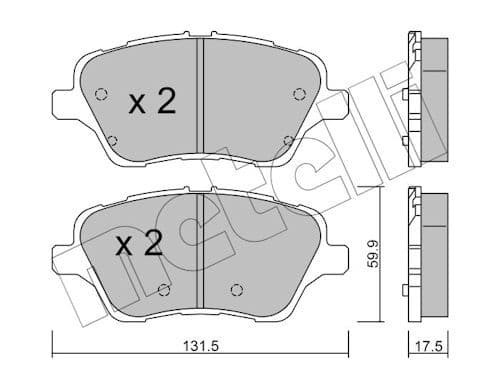 set placute frana,frana disc METELLI 22-0976-0