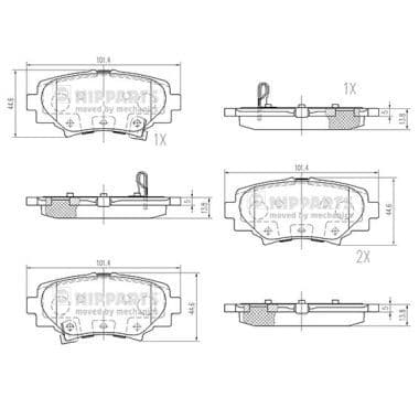 set placute frana,frana disc NIPPARTS N3613027