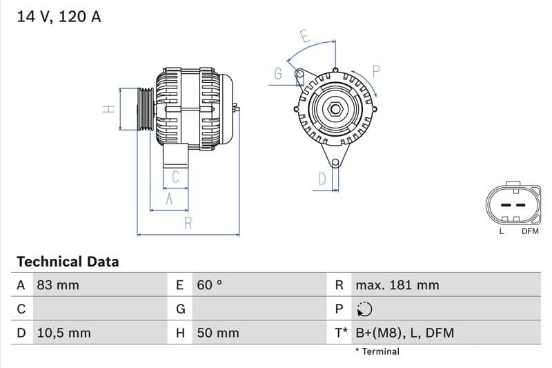 Generator / Alternator BOSCH 0 986 047 540