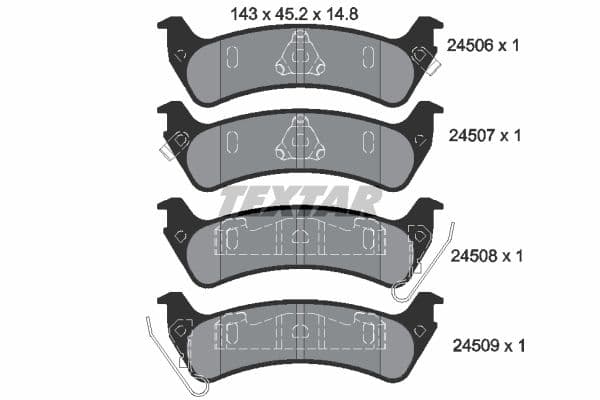 set placute frana,frana disc TEXTAR 2450601