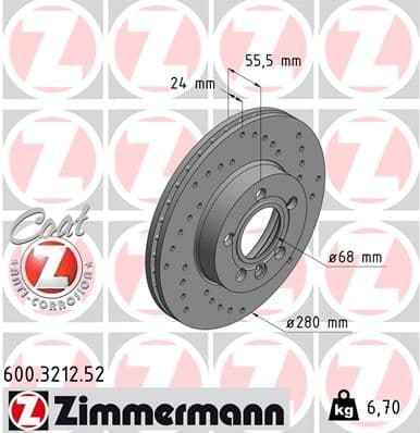 Disc frana ZIMMERMANN SPORT Z 600.3212.52