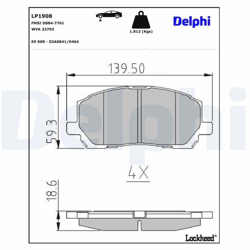 set placute frana,frana disc DELPHI LP1908