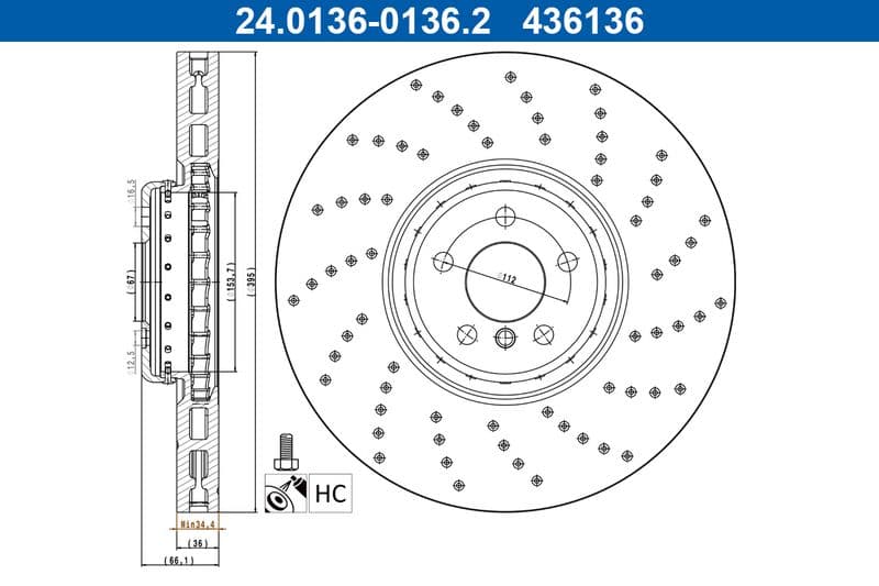 Disc frana ATE 24.0136-0136.2
