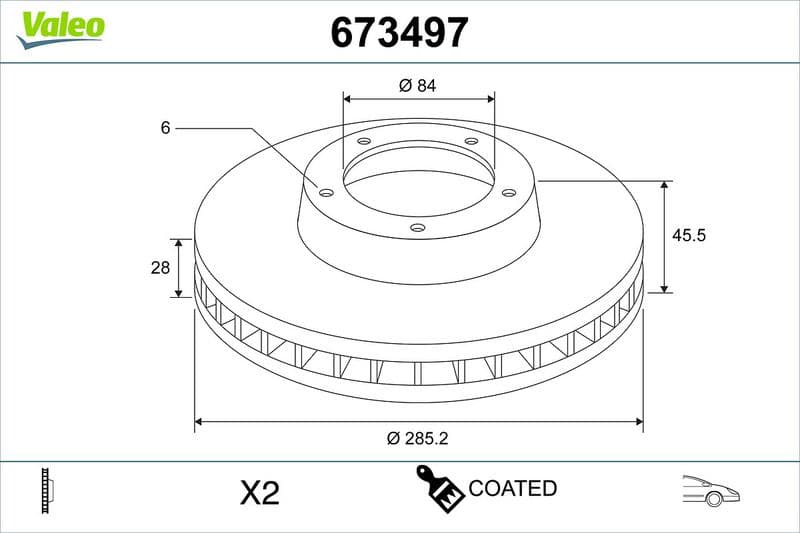 Disc frana VALEO 673497