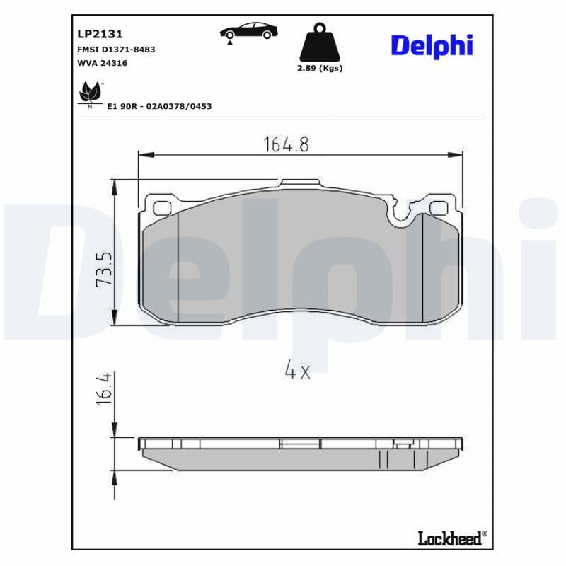 set placute frana,frana disc DELPHI LP2131