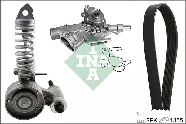 Pompa apa + Set curea transmisie cu caneluri Schaeffler INA 529 0297 30