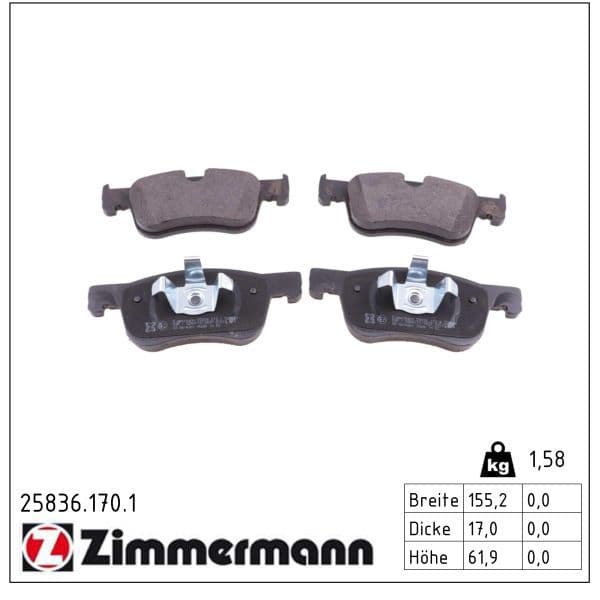 set placute frana,frana disc ZIMMERMANN 25836.170.1