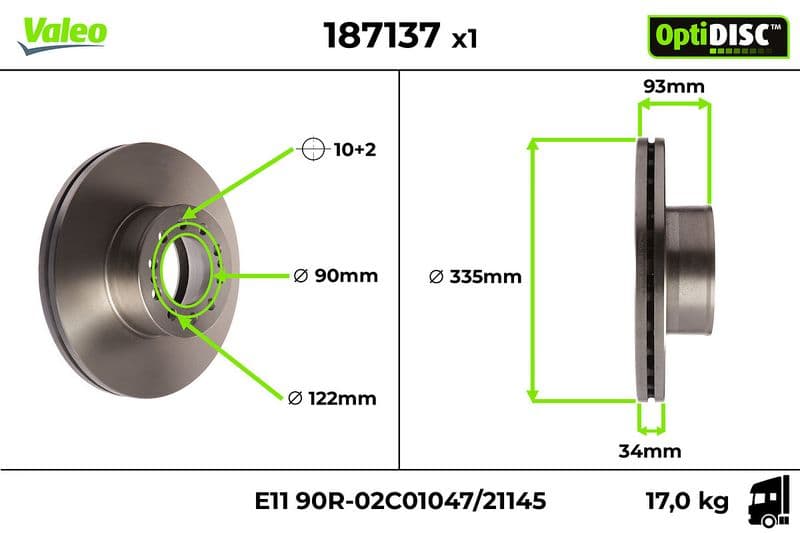Disc frana VALEO 187137