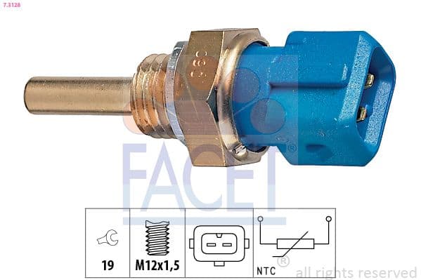 senzor,temperatura ulei FACET Made in Italy - OE Equivalent 7.3128