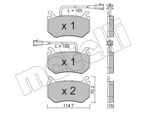 set placute frana,frana disc METELLI 22-1102-0