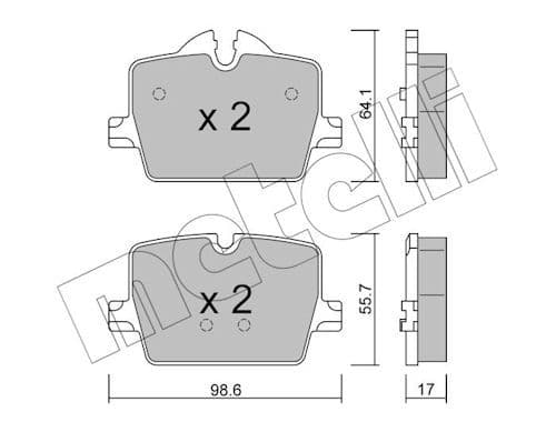 set placute frana,frana disc METELLI 22-1265-0