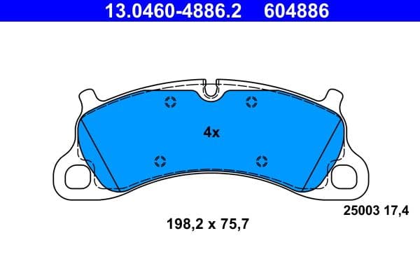 set placute frana,frana disc ATE 13.0460-4886.2