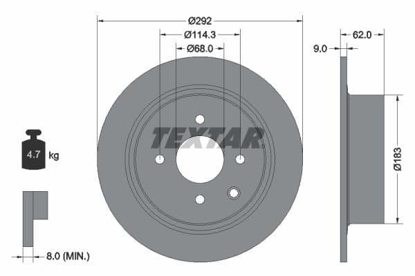 Disc frana TEXTAR PRO 92234303