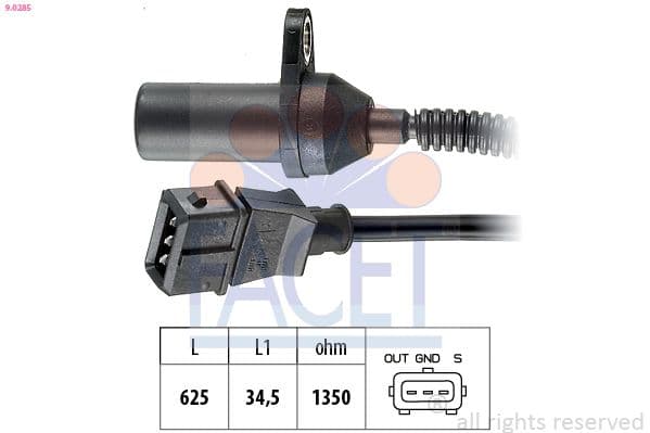 Senzor impulsuri, arbore cotit FACET Made in Italy - OE Equivalent 9.0285
