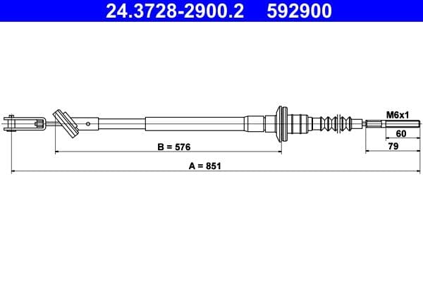 Cablu ambreiaj ATE 24.3728-2900.2