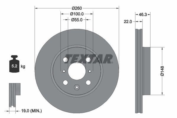 Disc frana TEXTAR PRO 92346103