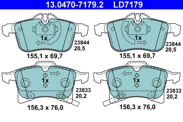 set placute frana,frana disc ATE Ceramic 13.0470-7179.2