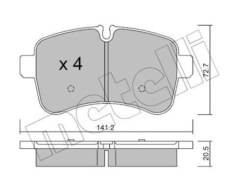 set placute frana,frana disc METELLI 22-0711-0