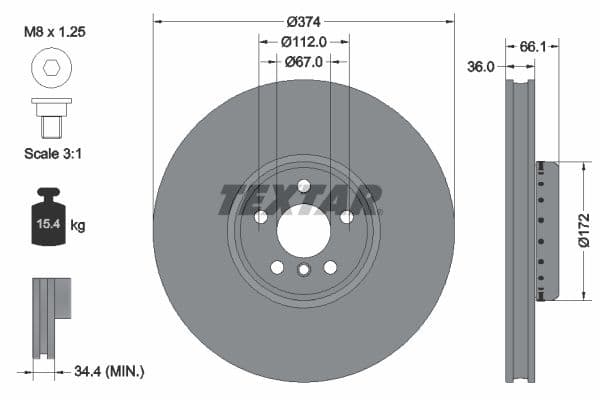 Disc frana TEXTAR PRO+ 92290225