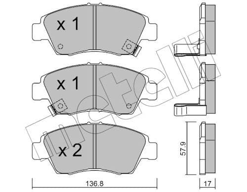 set placute frana,frana disc METELLI 22-0175-0
