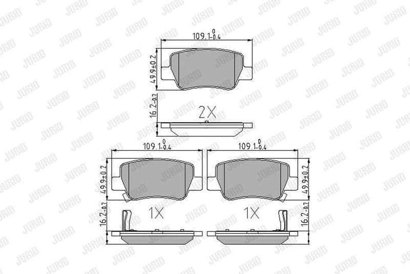 set placute frana,frana disc JURID 572627J