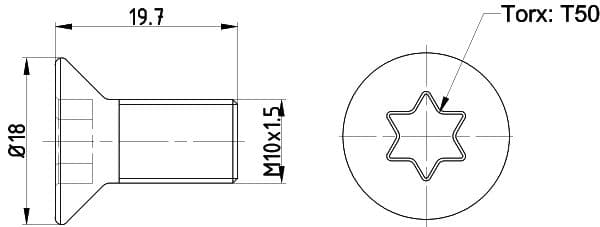 Surub, disc frana TEXTAR TPM0016