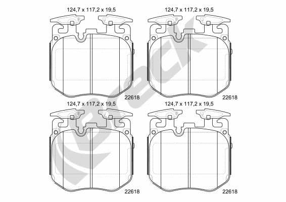 set placute frana,frana disc BRECK 22618 00 551 00