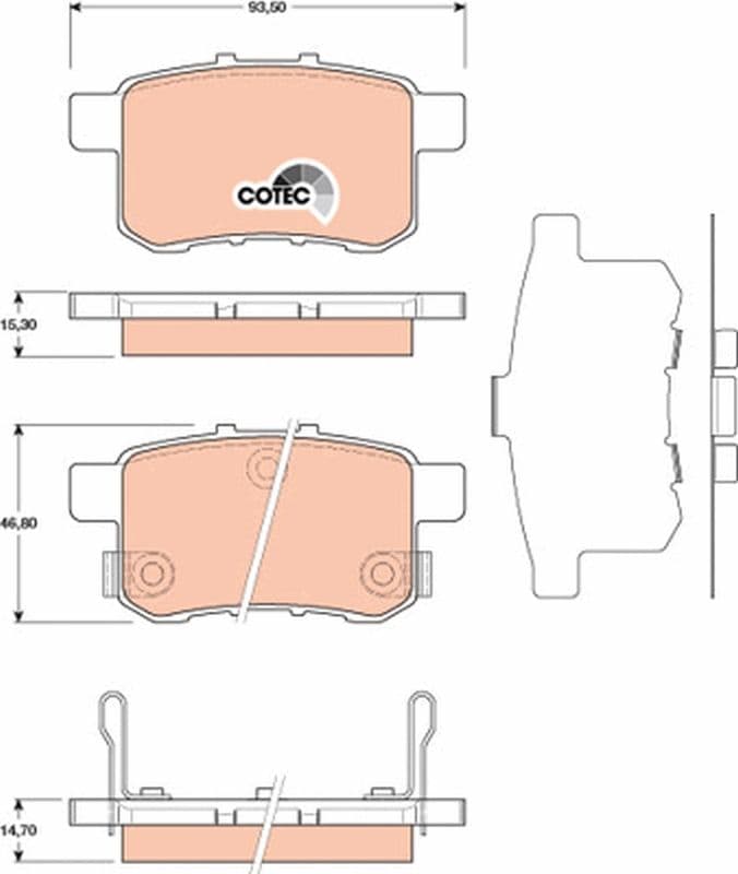 set placute frana,frana disc TRW COTEC GDB3482