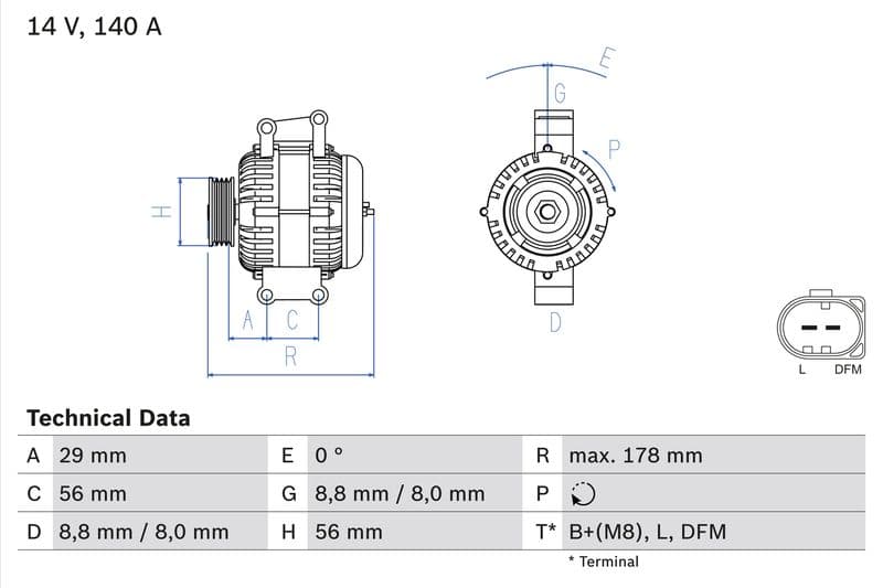 Generator / Alternator BOSCH 0 986 046 180