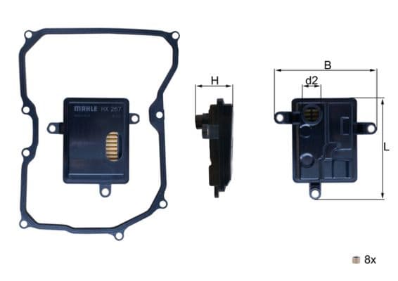 Filtru hidraulic, cutie de viteze automata MAHLE HX 267D