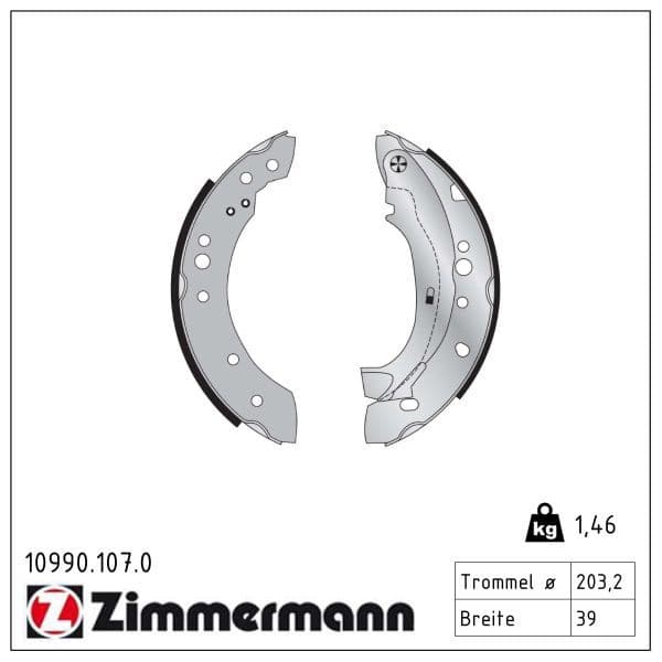 Set saboti frana ZIMMERMANN 10990.107.0