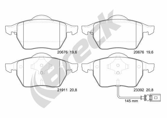 set placute frana,frana disc BRECK 23392 00 701 10