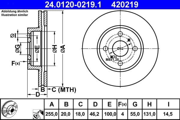 Disc frana ATE 24.0120-0219.1