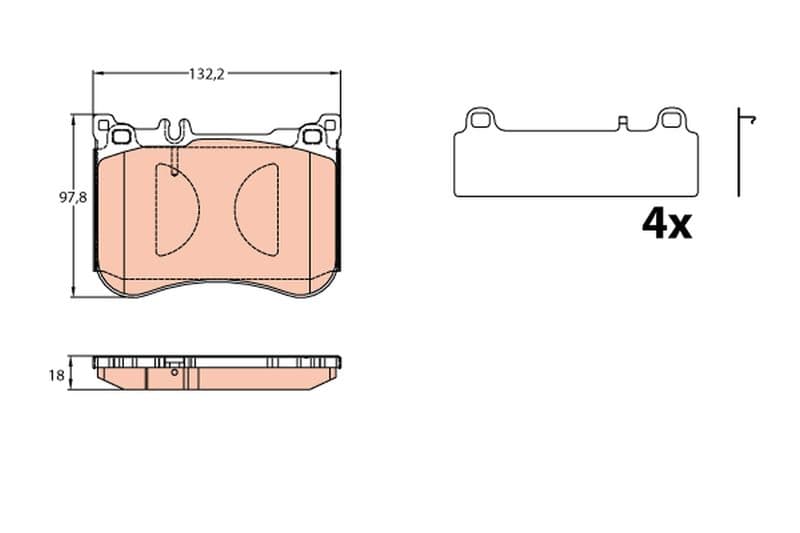 set placute frana,frana disc TRW GDB2144