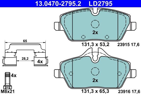 set placute frana,frana disc ATE Ceramic 13.0470-2795.2