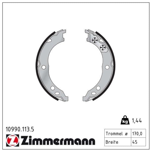Set saboti frana, frana de mana ZIMMERMANN 10990.113.5