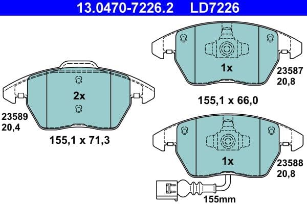 set placute frana,frana disc ATE Ceramic 13.0470-7226.2