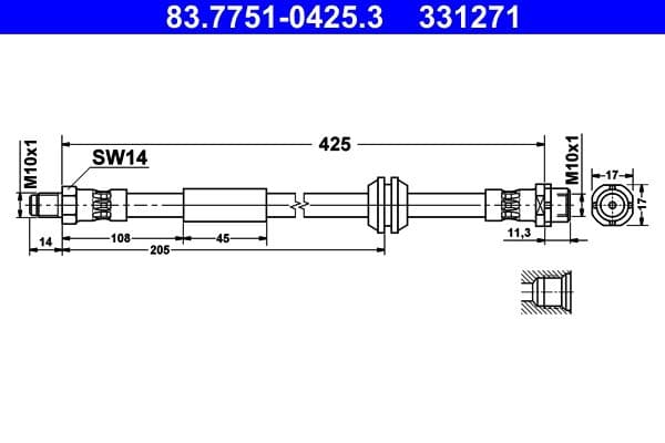 Furtun frana ATE 83.7751-0425.3