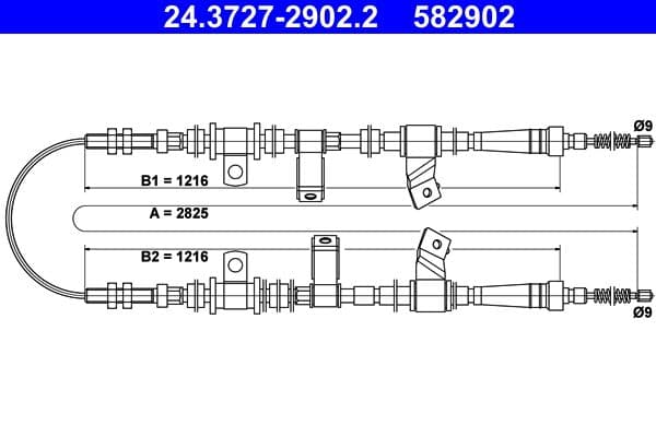 Cablu, frana de parcare ATE 24.3727-2902.2