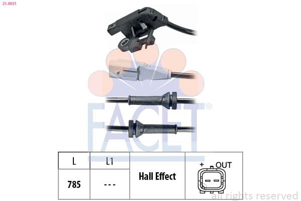 senzor,turatie roata FACET Made in Italy - OE Equivalent 21.0031