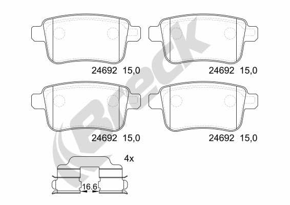 set placute frana,frana disc BRECK 24692 00 704 00