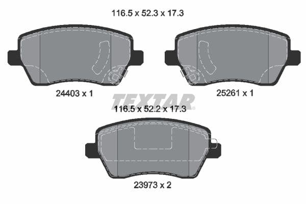 set placute frana,frana disc TEXTAR Q+ 2440301