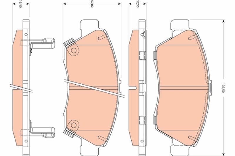 set placute frana,frana disc TRW GDB3478