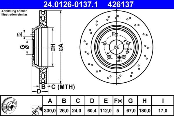 Disc frana ATE 24.0126-0137.1