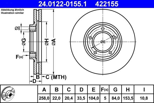 Disc frana ATE 24.0122-0155.1