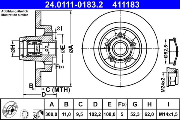 Disc frana ATE 24.0111-0183.2